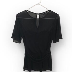 Express Women's Short Sleeve Top Black Size Small
